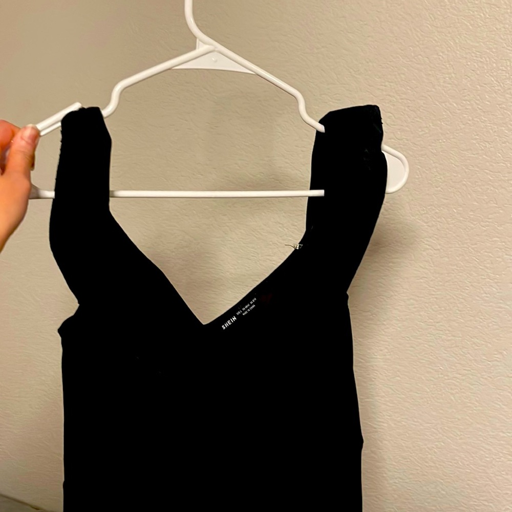 SHEIN Ruffle Off Shoulder Skinny Jumpsuit